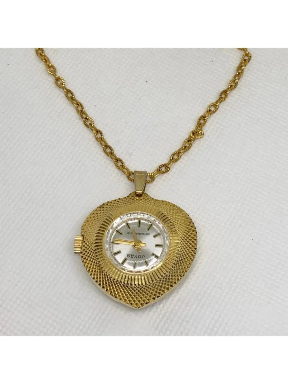 Vintage Joyas antimagnetic mechanical heart shaped pendant pocket watch works